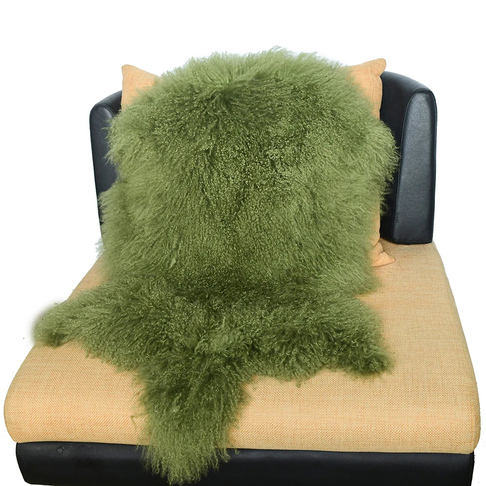 coussin fourrure gris vert rouge violet marron naturel hiver maison laine solide dry frost