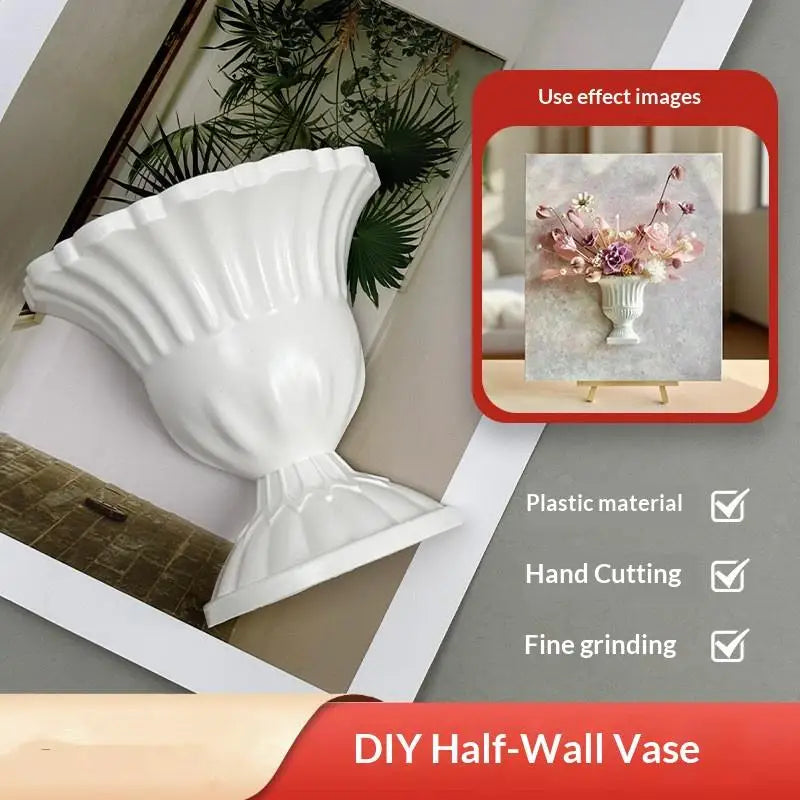 vase mural porcelaine blanc semi circulaire classique arrangement floral