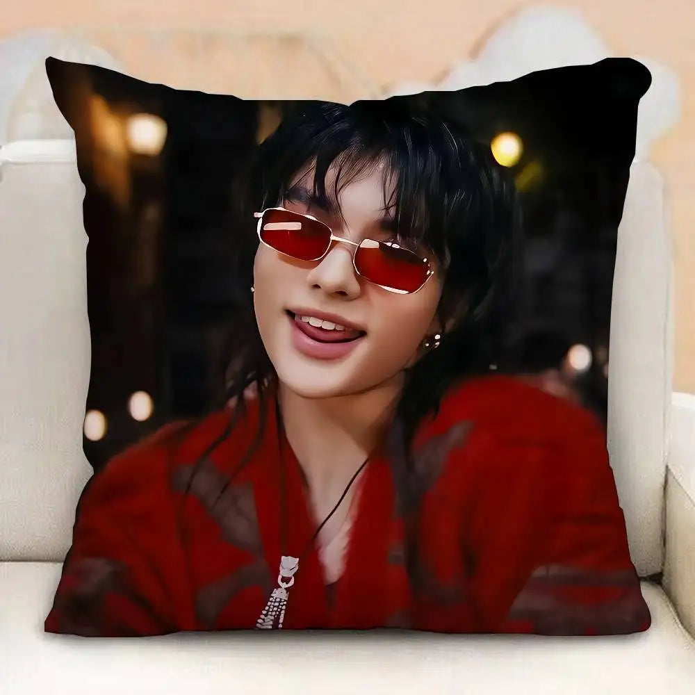 taies oreiller imprimées korean idol moderne blanc coussin polyester opaques étoiles idole housses décoration