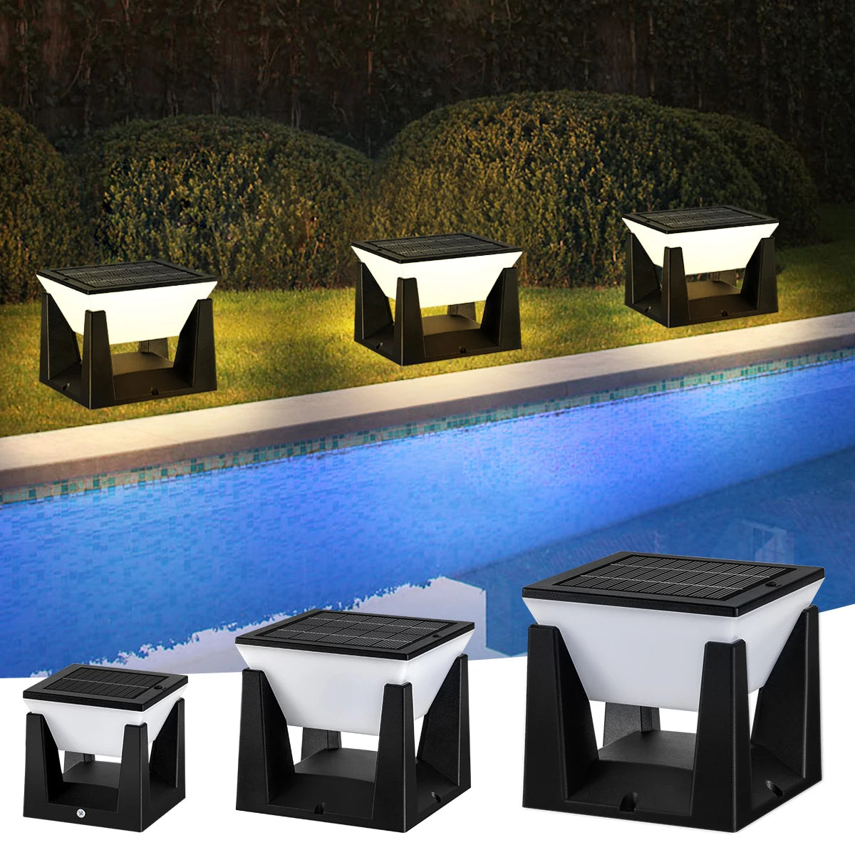 lampe solaire jardin extérieur ip65 led adhésive contemporaine noir blanc