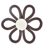 coasters tissus fleurs spirales moderne artisanal gris foncé marron clair beige rose pâle