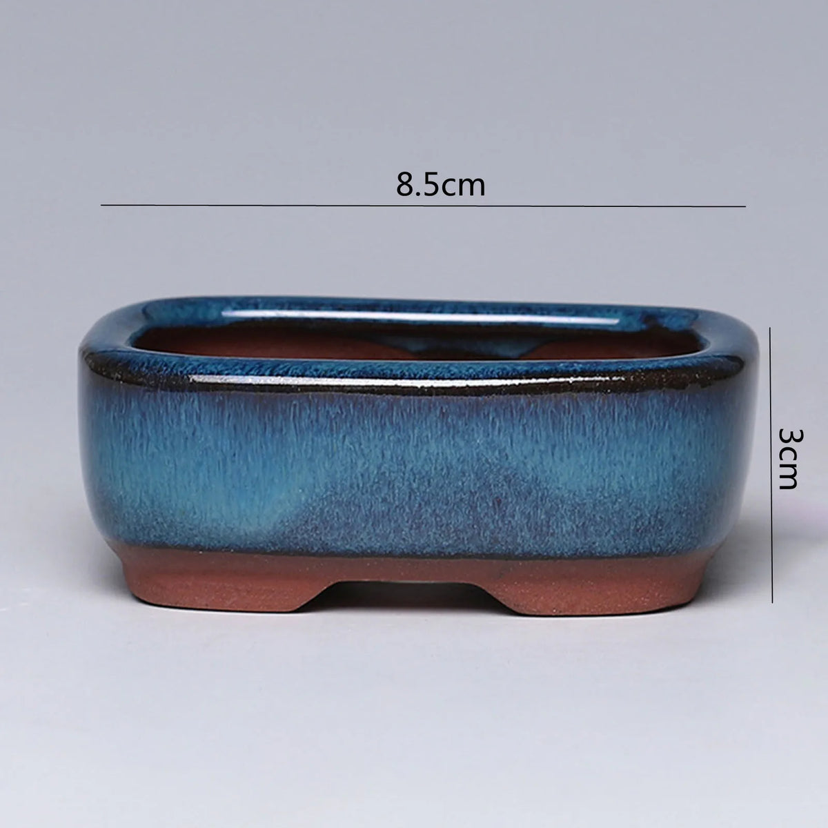 pots céramique succulentes bleu brun texture grès brillante intérieur extérieur classique minimaliste