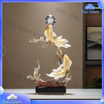 sculpture décorative moderne poissons branchée transparente or blanc marron noir gris