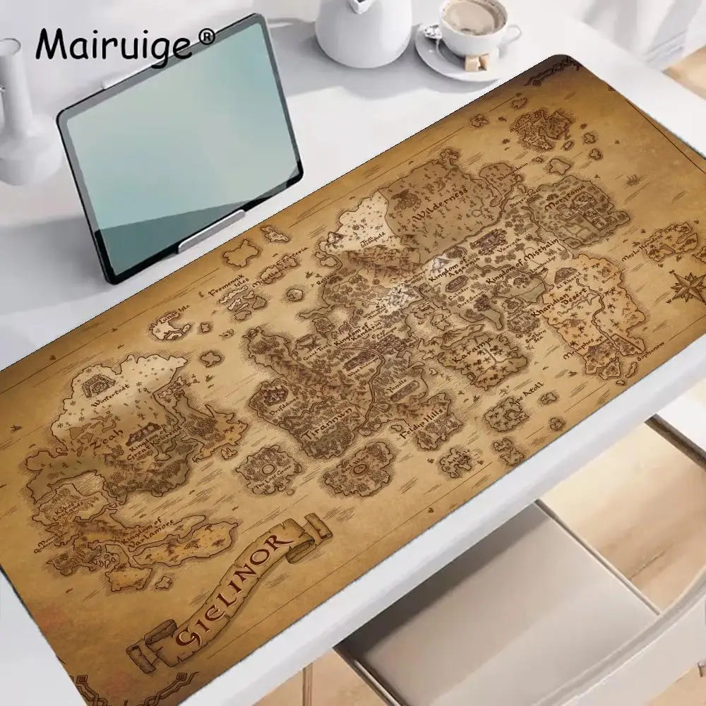 tapis souris vintage carte antique beige marron clair gaming decoration articles