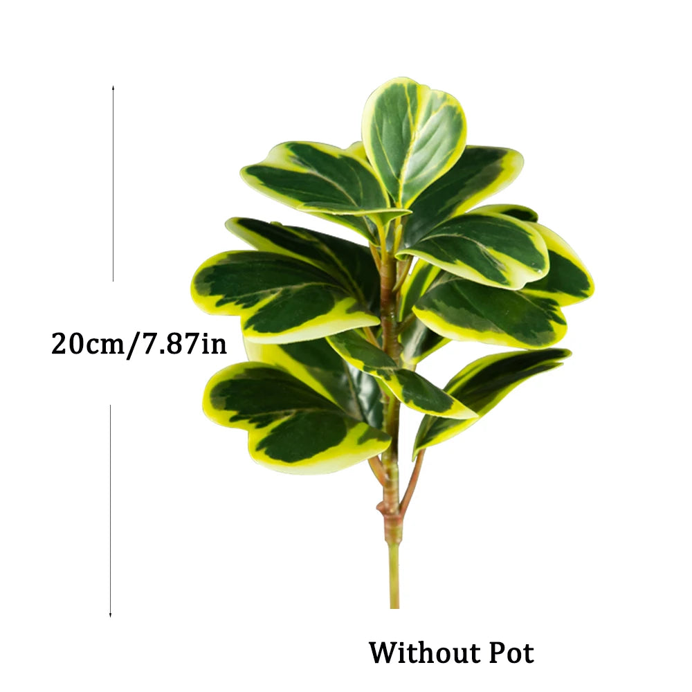 Plante artificielle ficus vertes feuilles rondes pot texturé décoration intérieure moderne minimaliste 20cm 27cm