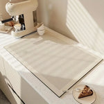 tapis cuisine moderne rayures horizontales beige clair absorbant séchage rapide respectueux environnement 40x60cm