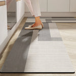 tapis sol gris blanc rayé antidérapant polyester flocage moderne minimaliste usage intérieur extérieur