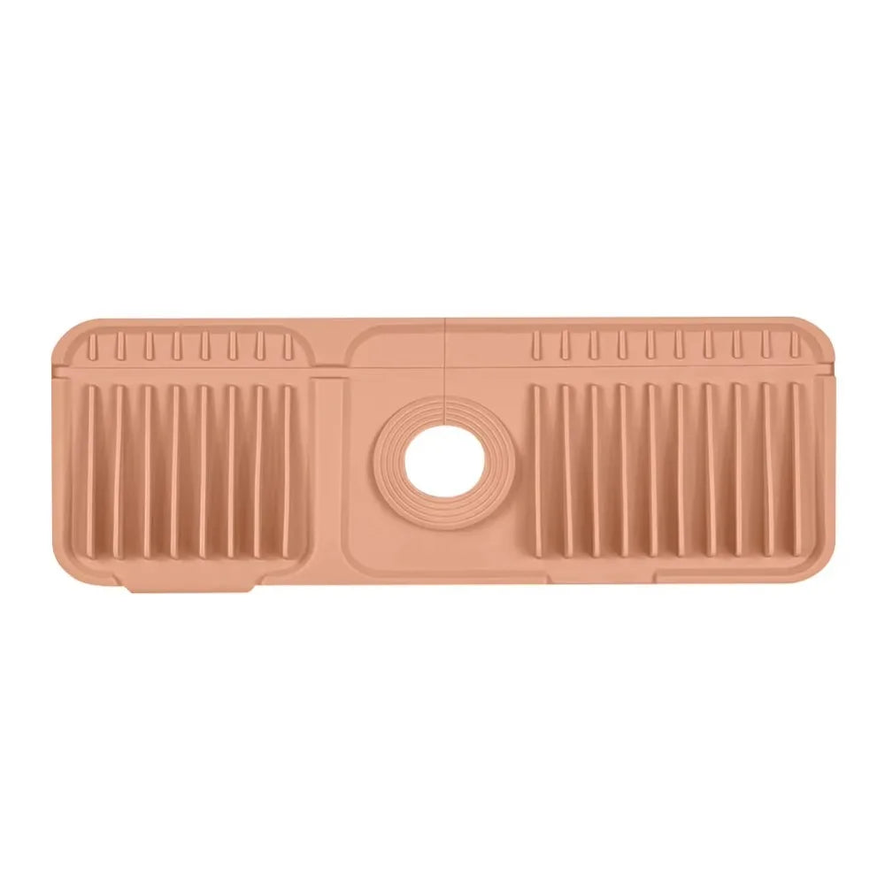 support vaisselle évier adhésif rose clair gris clair rayures verticales moderne rapide drainage silicone