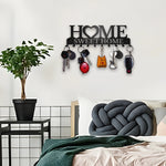 porte clés mural moderne lettres dorées motif Sweet cœur noir 10 crochets inoxydable