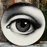 sticker mural oeil géométrique pop art noir blanc 20cm fixation murale decoration chambre