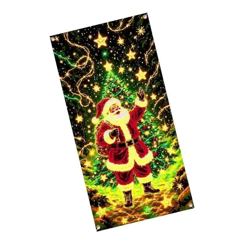 rideau lumineux festif noel motifs retro santa claus neons occlusifs festive deco exterieur
