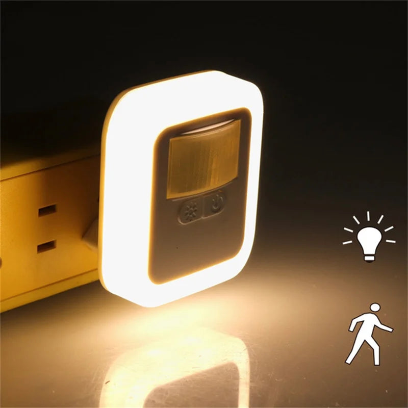 veilleuse nuit lampe led motion sensor blanc moderne adhésif interrupteur voyant lumineux prise électrique