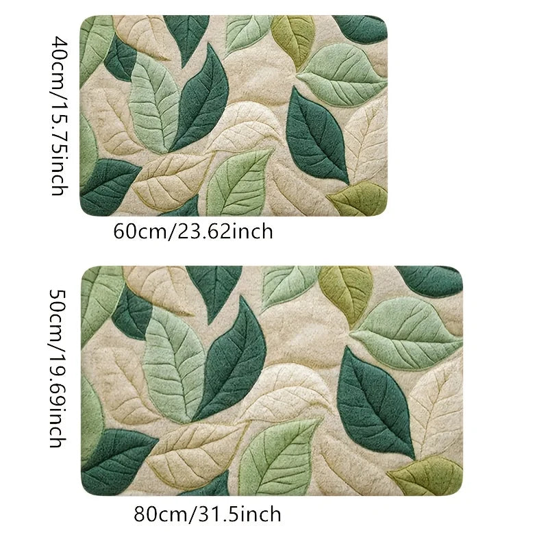 tapis vert feuilles moderne imperméable antidérapant bain entrée salon decoextérieur 40x60cm 50x80cm