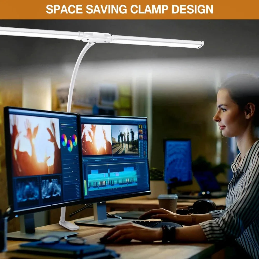 lampe led double tête réglable moderne serre tête flexible blanc noir minimaliste