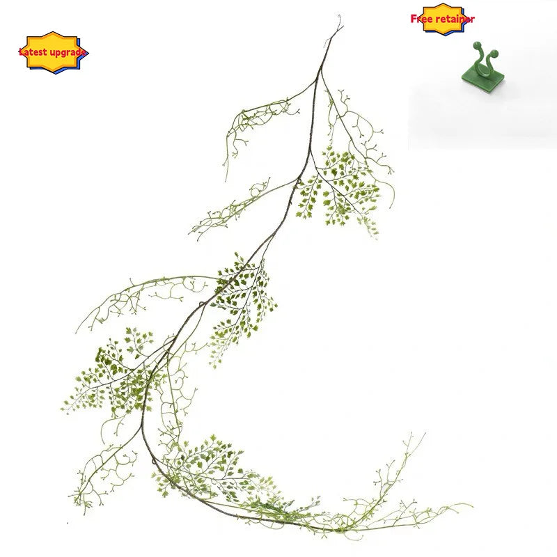 décoration extérieure murale vigne artificielle soie feuilles vertes pot métallique rustic