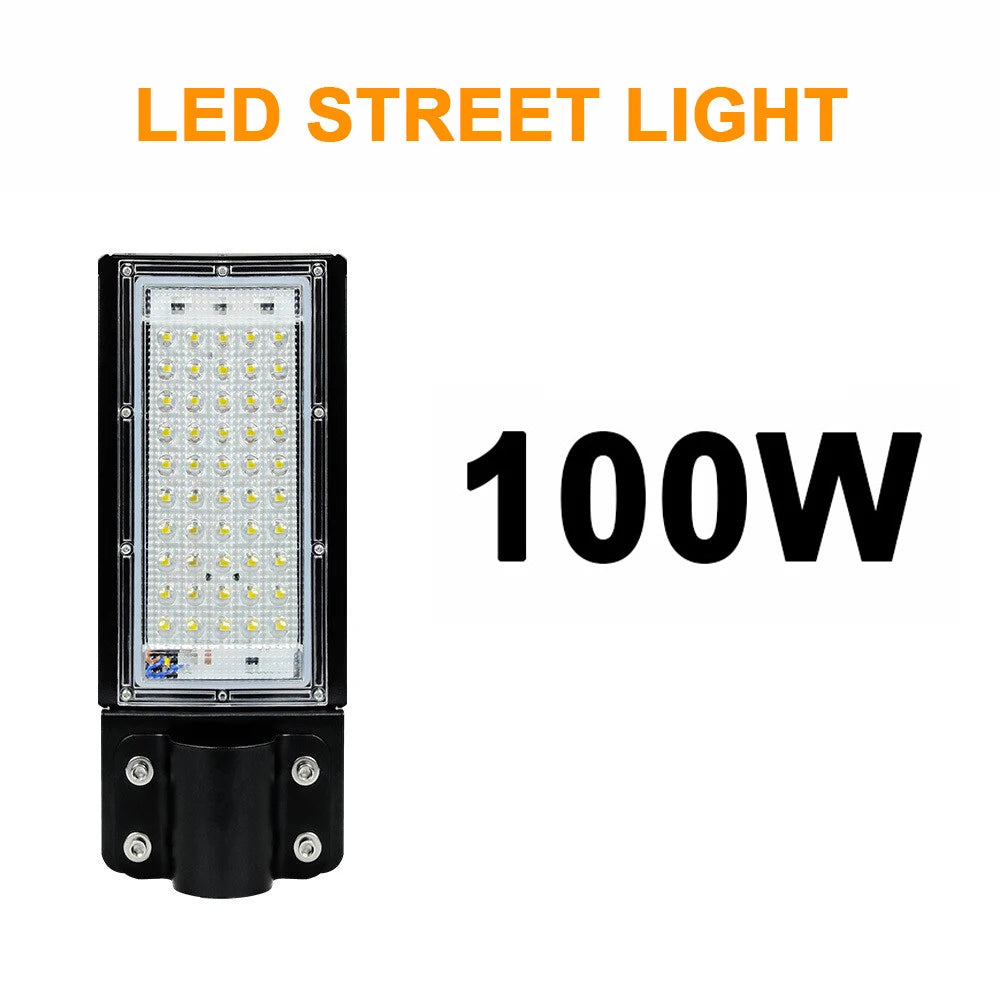 lampe rue led 50w 100w 200w moderne étanche industrielle warm white cold white noir