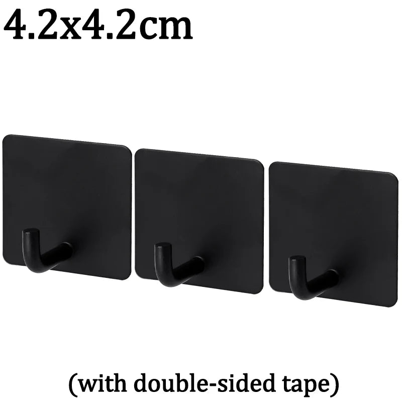 porte serviettes adhésifs salle bain argenté noir moderne minimaliste rangement
