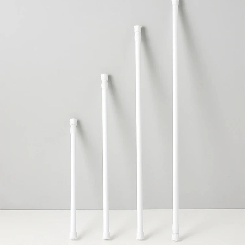 tringles télescopiques rideau douche accessoires salle bain moderne minimaliste blanc jaune bleu