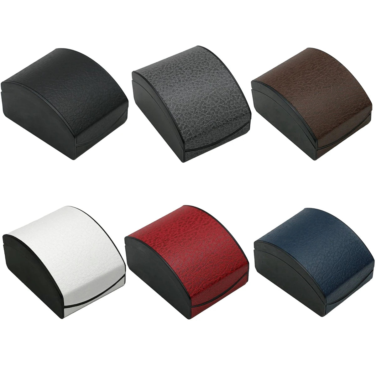 boîtes rangement montres simili cuir noir rouge blanc moderne protection sport