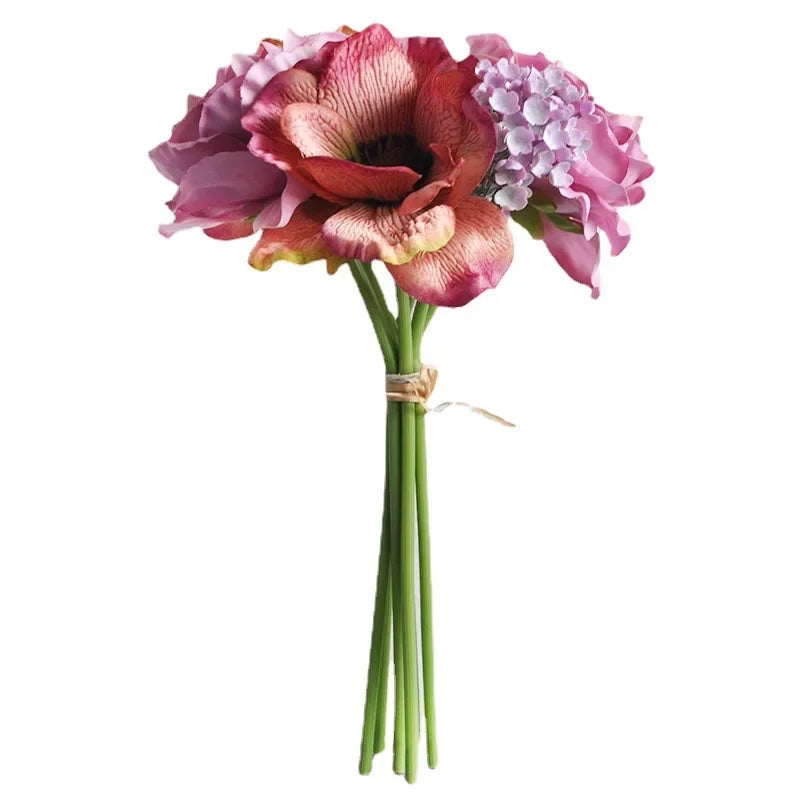 décoration intérieure bouquet fleurs artificielles mariage anniversaire romantique blanc rose violet vert bleu
