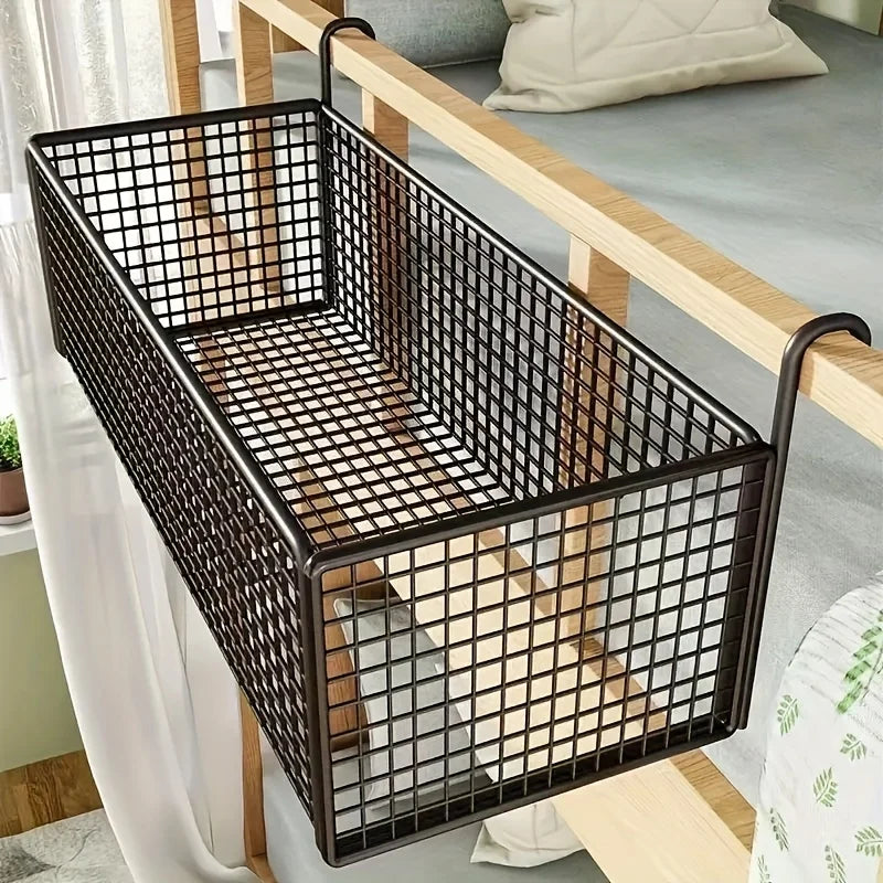 panier suspendu métal transparent blanc noir moderne minimaliste multifonctionnel rangement porte chevet dormir