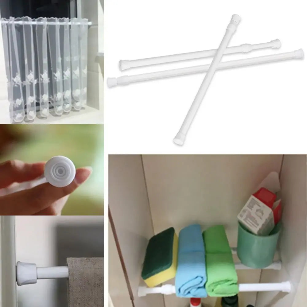 tige rideau ajustable blanc moderne eyelets extensible jusqu'à 90cm durable lisse respectueux environnement
