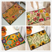 tapis sol floral motifs bienvenue couleurs variées antidérapant intérieur extérieur
