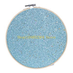 anneau broderie pailleté moderne bleu clair rose noir vis fixe wicker
