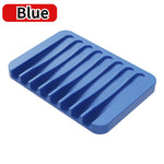 porte savon silicone bleu gris moderne rainures salle bain