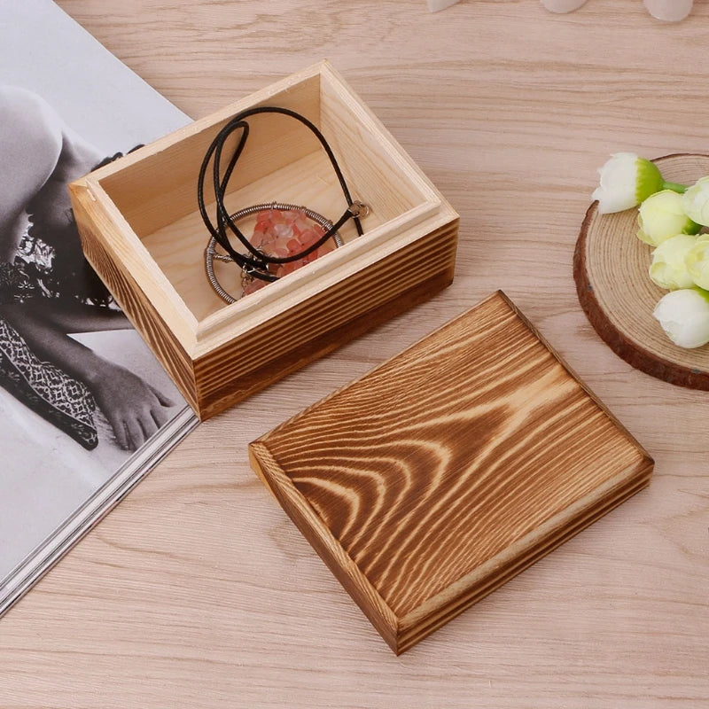 boîte rangement bois naturelle couvercle rustique organisation objets précieux minimaliste respectueux environnement