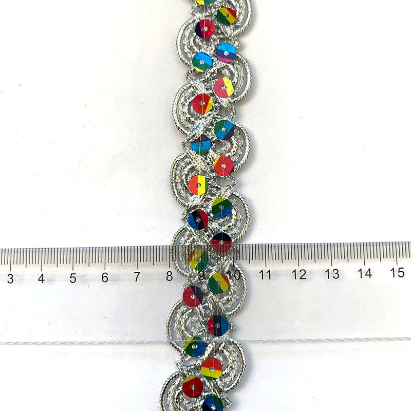 rubans décoratifs dentelle polyester mariage argent or vert motif géométrique classique adhésif