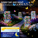 guirlande solaire extérieure cascade lumières LED rouge bleu vert jaune blanc festif