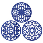 tapis table silicone moderne bleu vert rose motif floral clips