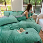 Housse de couette velours matelassée 200x220 cm détail du tissu