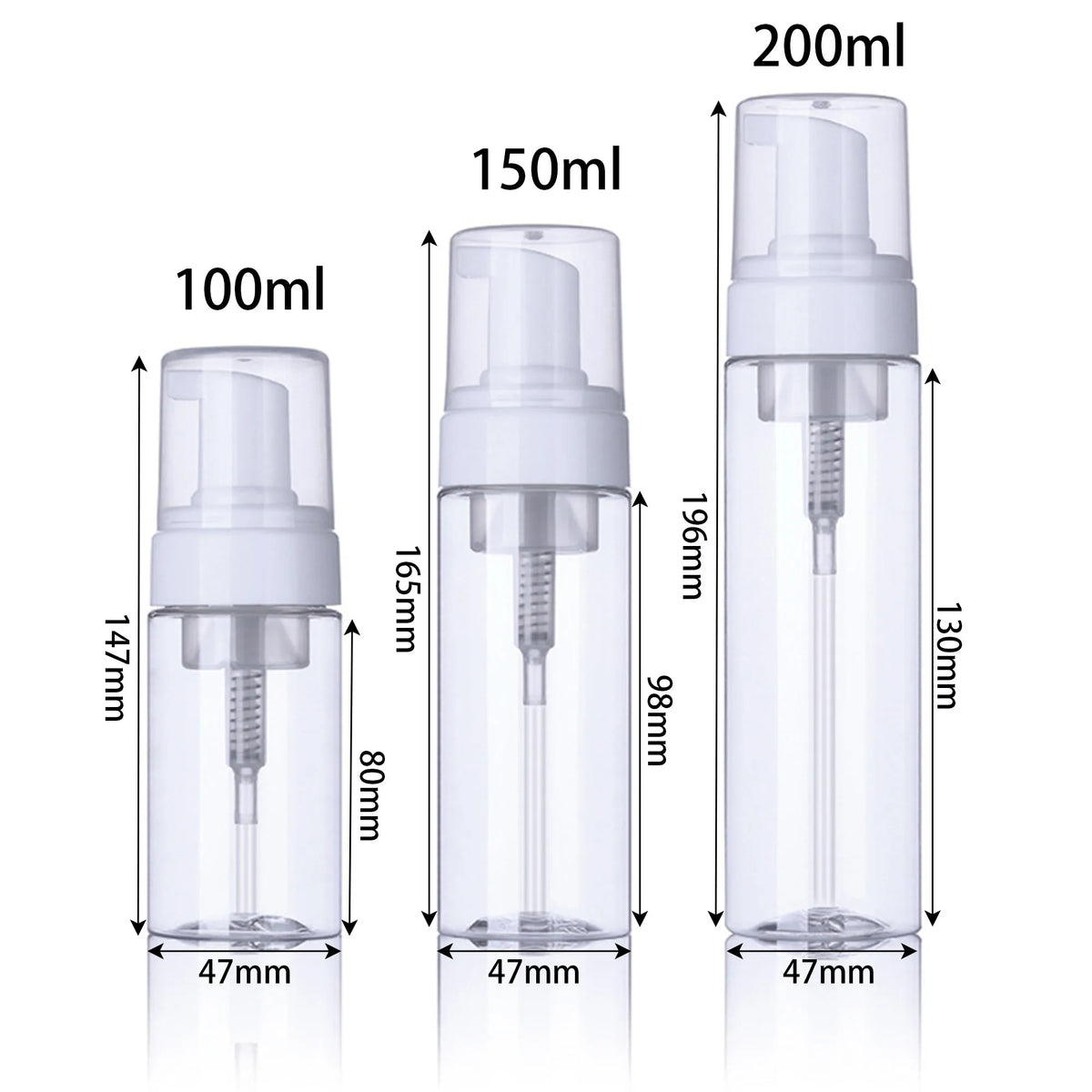 flacons savon liquide transparents moderne 100ml 150ml 200ml set 30 pièces Pompe pression rechargeable