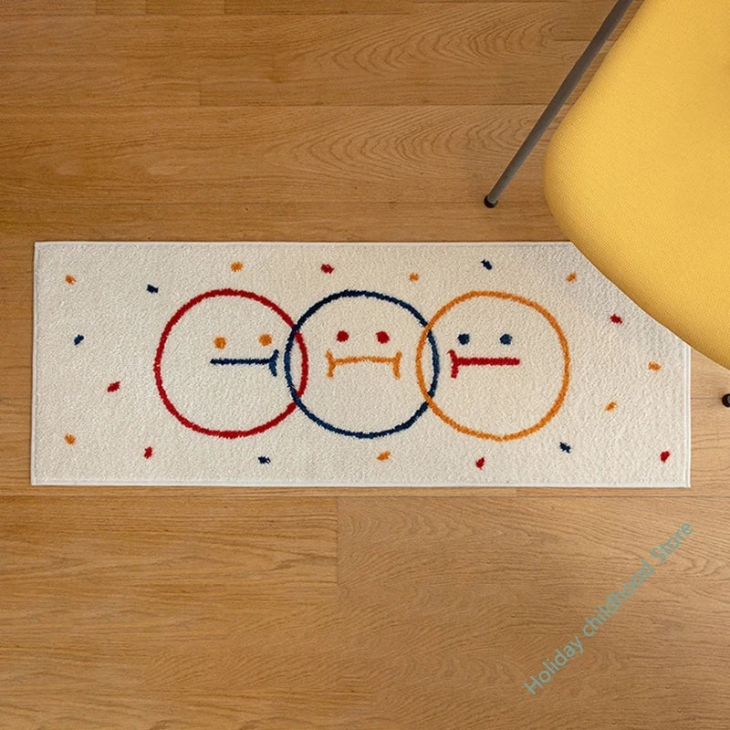 tapis souriant polygoneux anti dérapant moderne maison porte salon cuisine sdb polyester jute