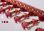 ruban decoratif cristal broderie dorée élégant traditionnel rouge blanc beige gris vert
