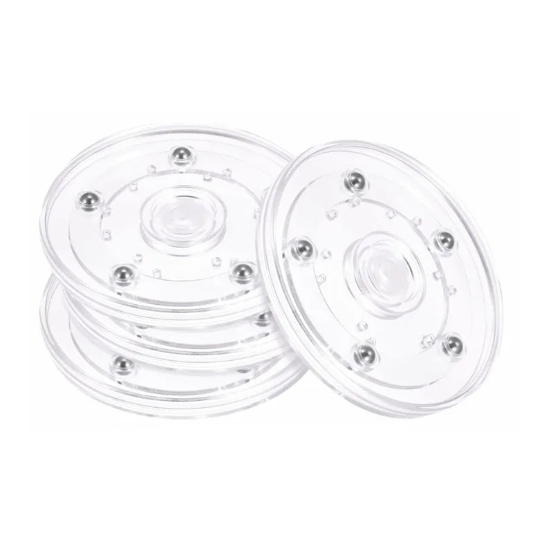 support pot transparent rotatif base ronde lazy susan plastique acrylique moderne fixations bijoux décoration