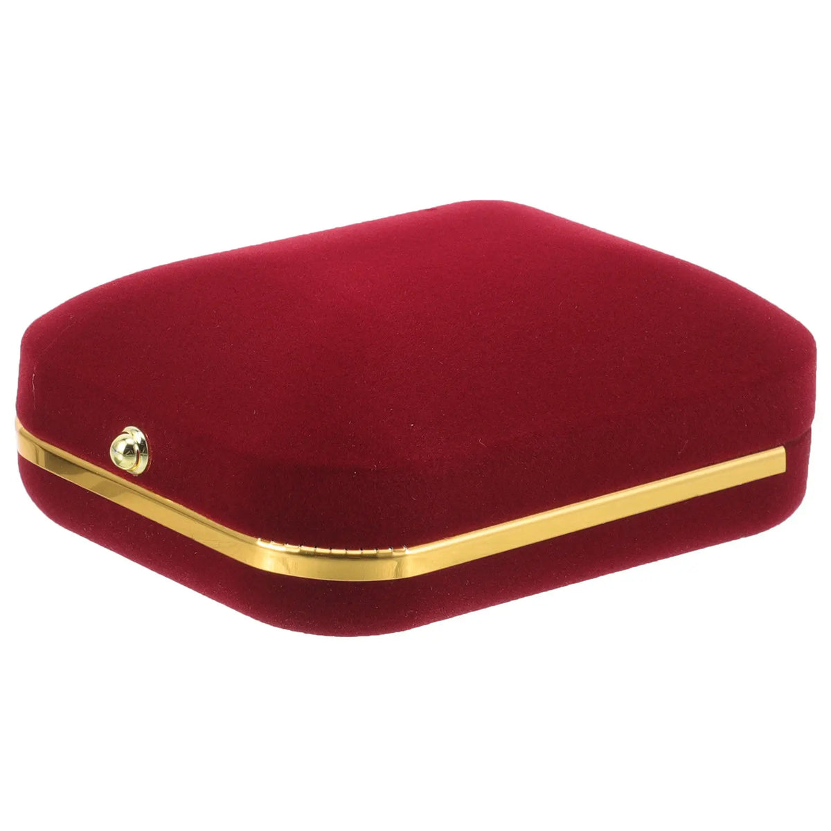 boîte bijoux velours rouge classique organisateur colliers rangement bagues oreilles