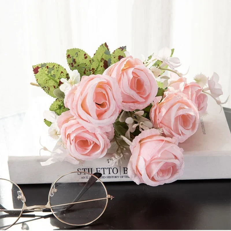 bouquet artificiel roses classique romantique intérieur mariage anniversaire baby shower