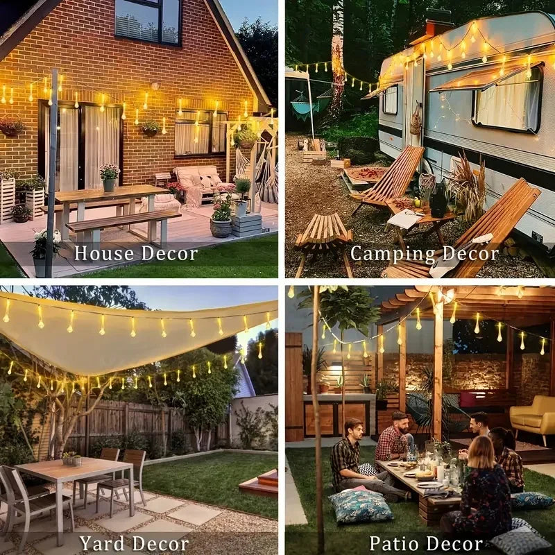 guirlande lumineuse solaire multicolore translucides 20 led 30 led 50 led moderne extérieure jardin