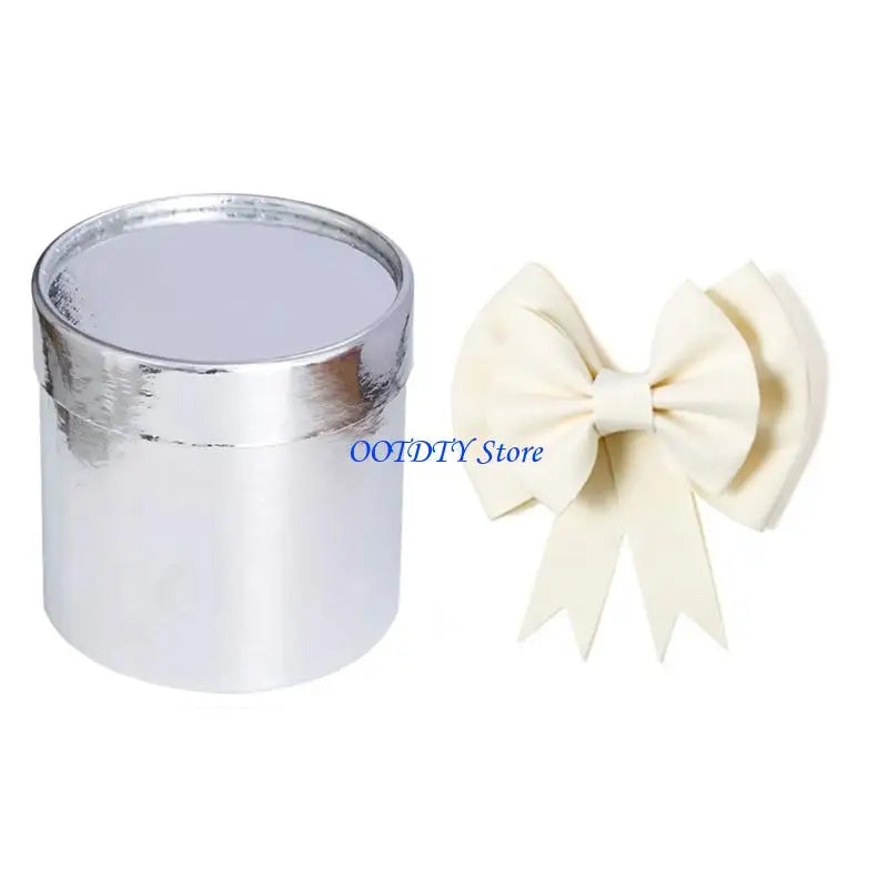 ruban noué violet clair rose pâle blanc crème argent classique boîte ronde occasion fête
