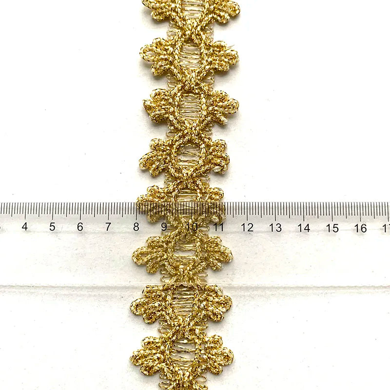 rubans décoratifs dentelle polyester mariage argent or vert motif géométrique classique adhésif