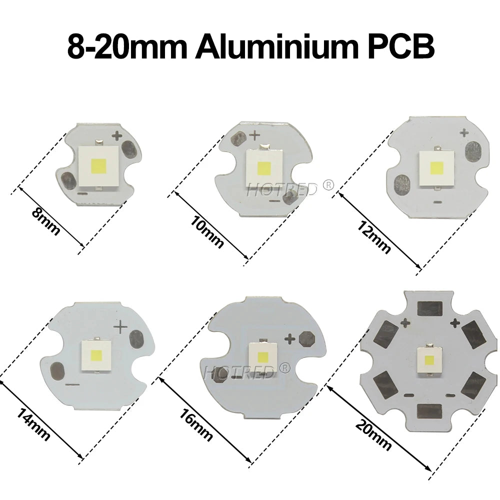 LED haute puissance 10W blanc froid 6500K 8mm 10mm 12mm 14mm 16mm 20mm moderne
