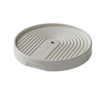 support plante roulettes collecte eau moderne gris clair rayures concentriquesversibleintérieur