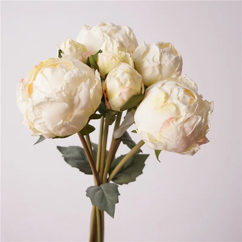 bouquet artificiel pivoines soie blanc rose rouge decoration mariage anniversaireintérieur