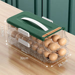 boîte œufs vert transparent réfrigérateur qualité alimentaire moderne pratique hermétique