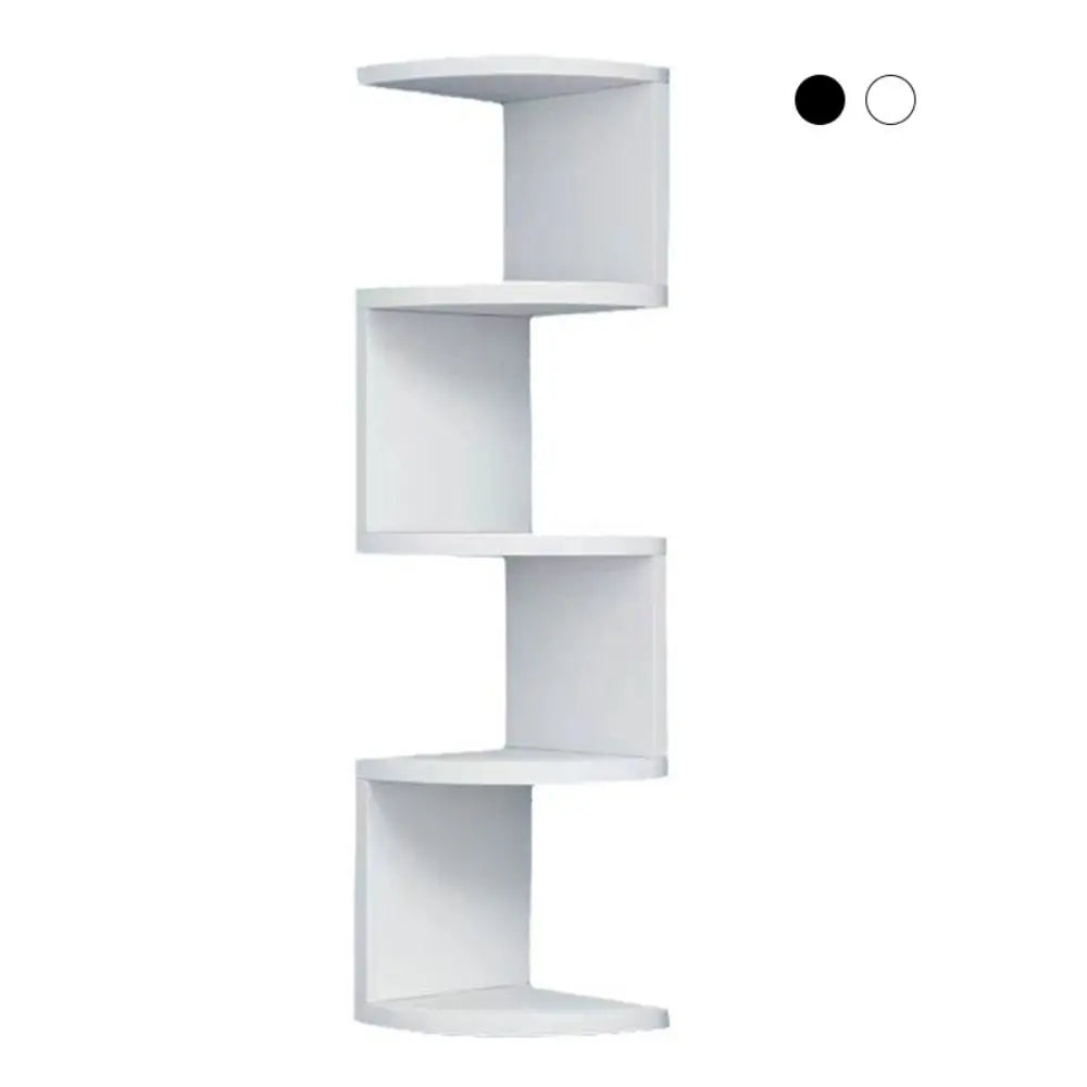 étagère d'angle blanc moderne adhésive chambre coucher rangement vases livres photo plante