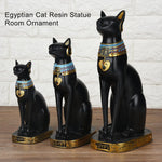 statuette chat égyptien résine ornement maison noël décoration or hiéroglyphes ancien populaire