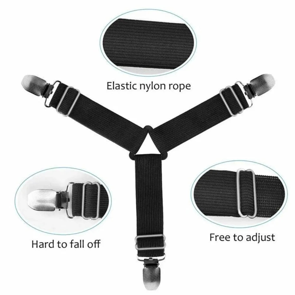 sangles lit réglables clips métalliques lot noir anti tirage fixations modernes housewares